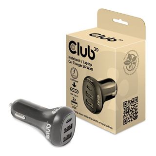 Club3D USB KFZ-Ladegerät 1xUSB C, 2xUSB A, 36W, 12/24V retail