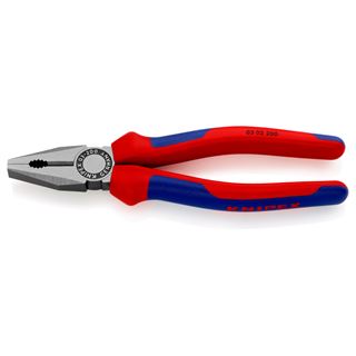 KNIPEX Kombizange 200 mm, Griffe mit Mehrkomponentenh&uuml;llen