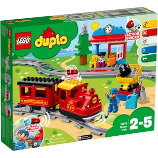 LEGO DUPLO 10874 Dampfeisenbahn, Eisenbahn-Spielzeug mit