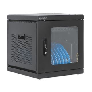 Manhattan Ladeschrank mit 10 Steckdosen Glast&uuml;r