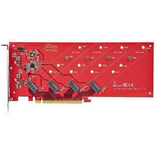 Startech Quad M.2 PCIe Adapterkarte PCI Express 4.0 x16 auf Vierfach