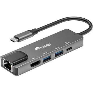 Equip Dock USB-C->HDMI,Gigabit LAN,2xUSB3.0,100WPD 0,25m