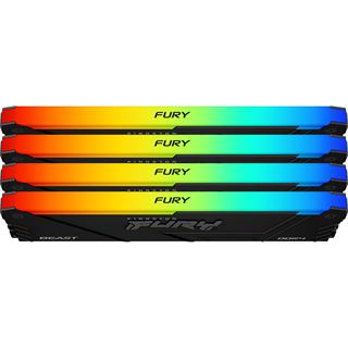 32GB Kingston FURY Beast RGB schwarz DDR4-2666 DIMM CL16 Quad Kit