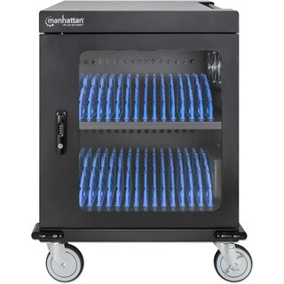 Manhattan Ladeschrank mit 32 Steckdosen Glast&uuml;r