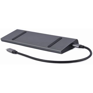 Gembird USB Typ-C 9-in-1 Kombi Adapter HUB+HDMI+DP+LAN grau