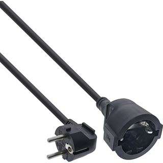 7.00m InLine Strom-Verl&auml;ngerung Schutzkontakt Stecker gewinkelt
