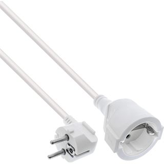 10.00m InLine Strom-Verl&auml;ngerung Schutzkontakt Stecker gewinkelt