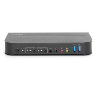 Digitus KVM-Switch, 2-Port, HDMI 4K, Metallgeh&auml;use