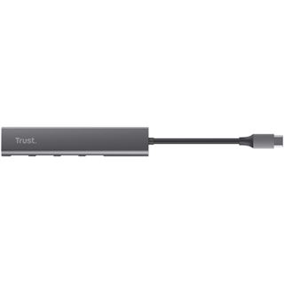 TRUST HALYX 4-PORT USB-C ZU USB-A HUB 24948 Aluminium grau