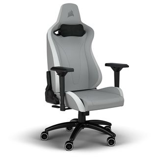 Corsair TC200 Fabric Gaming Chair - Standard Fit, Light Grey/White