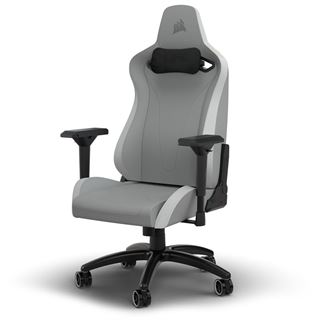 Corsair TC200 Fabric Gaming Chair - Standard Fit, Light Grey/White