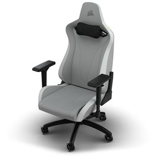 Corsair TC200 Fabric Gaming Chair - Standard Fit, Light Grey/White