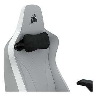 Corsair TC200 Fabric Gaming Chair - Standard Fit, Light Grey/White