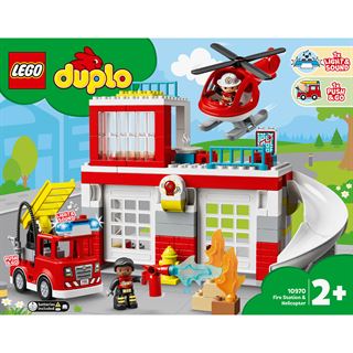 LEGO DUPLO 10970 Feuerwehrwache mit Hubschrauber, Feuerwehr-Spielzeug