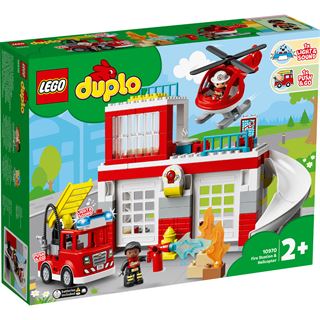 LEGO DUPLO 10970 Feuerwehrwache mit Hubschrauber, Feuerwehr-Spielzeug