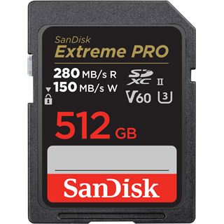 512GB SanDisk SD Extreme Pro UHS-II 280MB/s V60