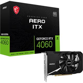 8GB MSI GeForce RTX 4060 AERO ITX OC Aktiv PCIe 4.0 x16 (x8) (Retail)