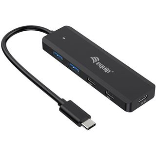 Equip USB-Hub 4-Port 3.2/C->2x USB-C,2x USB-A o.Netzteil sw