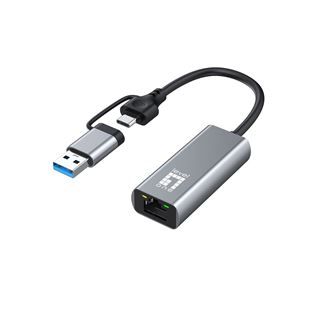 LevelOne Adapter USB-C + USB-A -> RJ45 10/100/1000/2500 gr