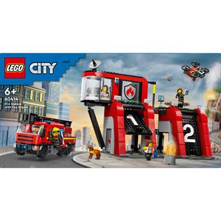 LEGO City 60414 Feuerwehrstation mit Drehleiterfahrzeug,