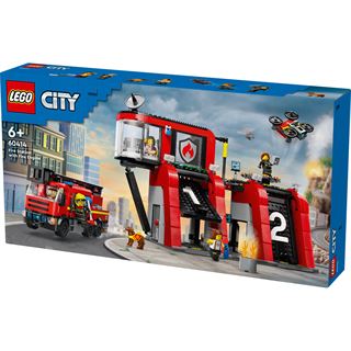 LEGO City 60414 Feuerwehrstation mit Drehleiterfahrzeug,