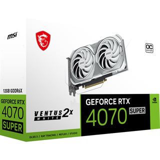 12GB MSI GeForce RTX 4070 SUPER Ventus 2X White OC Aktiv PCIe 4.0 x16