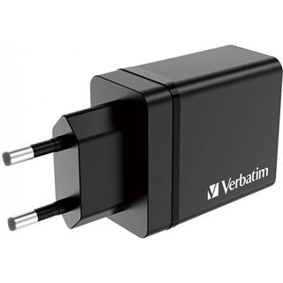 VERBATIM Ladeadapter, CHR-30EU1, 30W, GaN, schwarz 2x USB-A, 1x USB-A