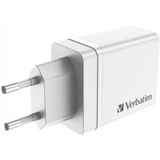 VERBATIM Ladeadapter, CHR-30EU2, 30W, GaN, weiss 2x USB-A, 1x USB-A