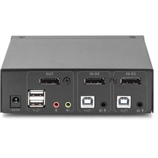 Digitus KVM Switch, 4K60HZ, 2x1 DP in, 1x DP USB out