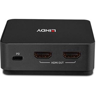 LINDY 2 Port Type C Dual HDMI 4K60 KVM Switch