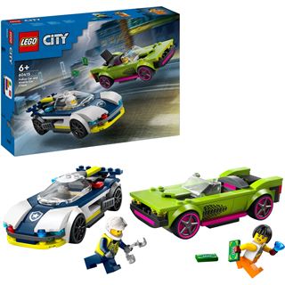 LEGO City 60415 Verfolgungsjagd mit Polizeiauto und Muscle Car,