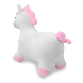 Jamara H&uuml;pftier Einhorn mit Pl&uuml;schbezug und Pumpe