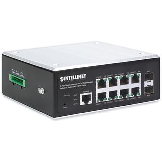 Intellinet 8-Port Gb PoE+ Web-Managed Industrie-Switch 2xSFP