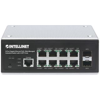 Intellinet 8-Port Gb PoE+ Web-Managed Industrie-Switch 2xSFP