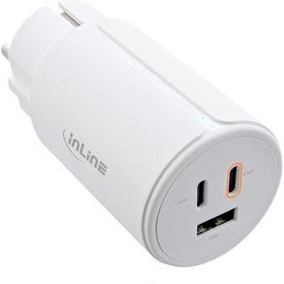 InLine USB PD Netzteil, GaN Ladegerät, 3-Port, Dual USB-C +