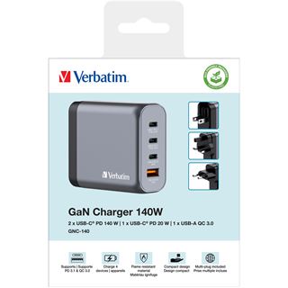 Verbatim PD Reiselader 140W USB/3xUSB-C GaN grau