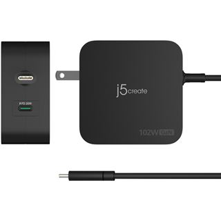 J5CREATE 102W GAN PD USB-C 2-PORT