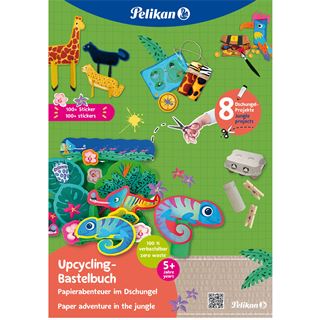 Pelikan Upcycling Bastelbuch mit Sticker, Dschungel A4