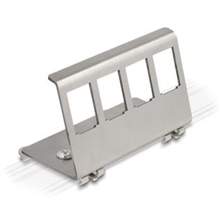 Delock Keystone Metall Halterung 4 Port f&uuml;r Hutschiene