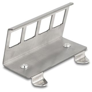 Delock Keystone Metall Halterung 4 Port f&uuml;r Hutschiene