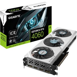 8GB Gigabyte GeForce RTX 4060 Eagle OC Ice 8G Aktiv PCIe 4.0 x16 (x8)