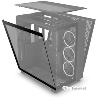 NZXT H9 Series Ersatzteil TP Glas Links Schwarz bulk