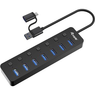 Equip USB-Hub 7-Port 3.2 ->7x3.2 inkl USB-C Adapter schwarz