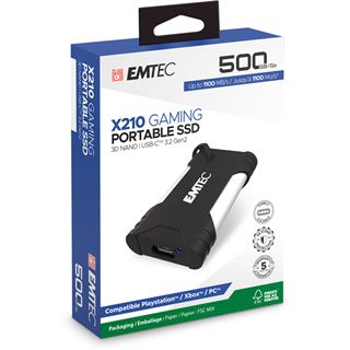 500GB Emtec SSD 3.2 Gen2 X210G Portable 4K