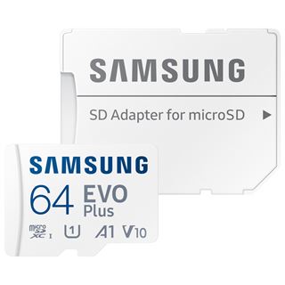 64GB Samsung EVO PLUS microSD 2024 inkl. SD Adapter Speicherkarte