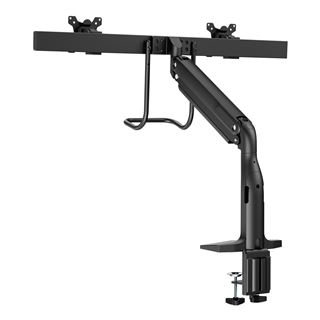 V7 DUAL MONITOR GAS SPRING MOUNT ERGO CROSSBAR HANDLE FULL MOTION
