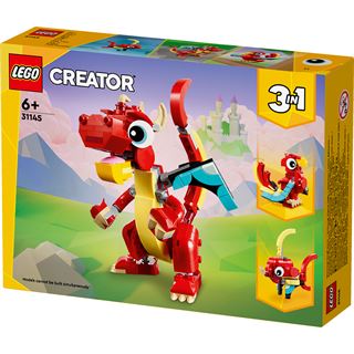 LEGO Creator 3in1 31145 Roter Drache Spielzeug mit Fisch und