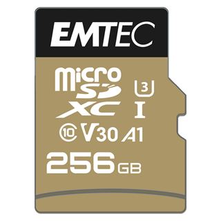 256GB Emtec MicroSD Card SDXC CL.10 Gold +