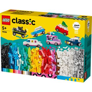 LEGO Classic 11036 Kreative Fahrzeuge, Bausteine-Set mit Autos und