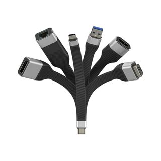 0.15m Techly Flexibler Adapter Typ C auf RJ45